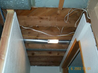 Computer room entry ceiling before