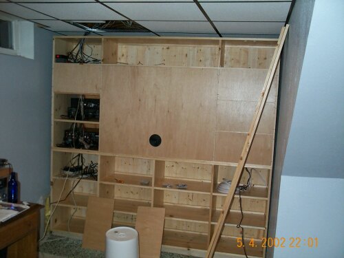 Rear of custom entertainment center